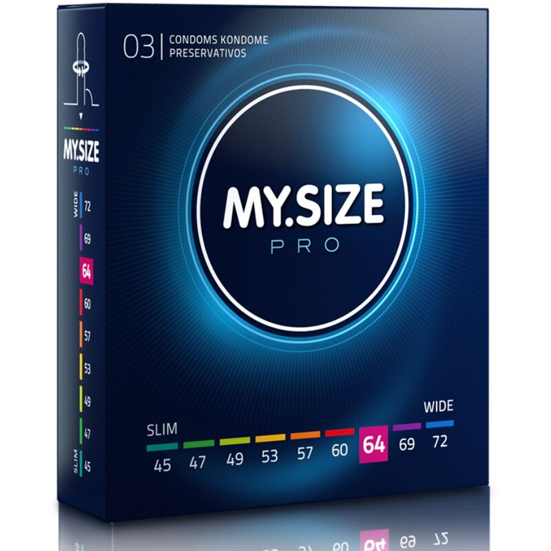 My Size Pro – Préservatifs Grande Taille 64 mm – Boîte de 3 pièces