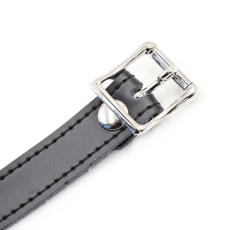 Ohmama fetish - bâillon balle en silicone avec ceinture en cuir (cadenas inclus)