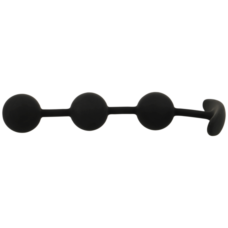 Chapelet Anal Harry 3 Sphères Silicone 14cm - Black&Silver