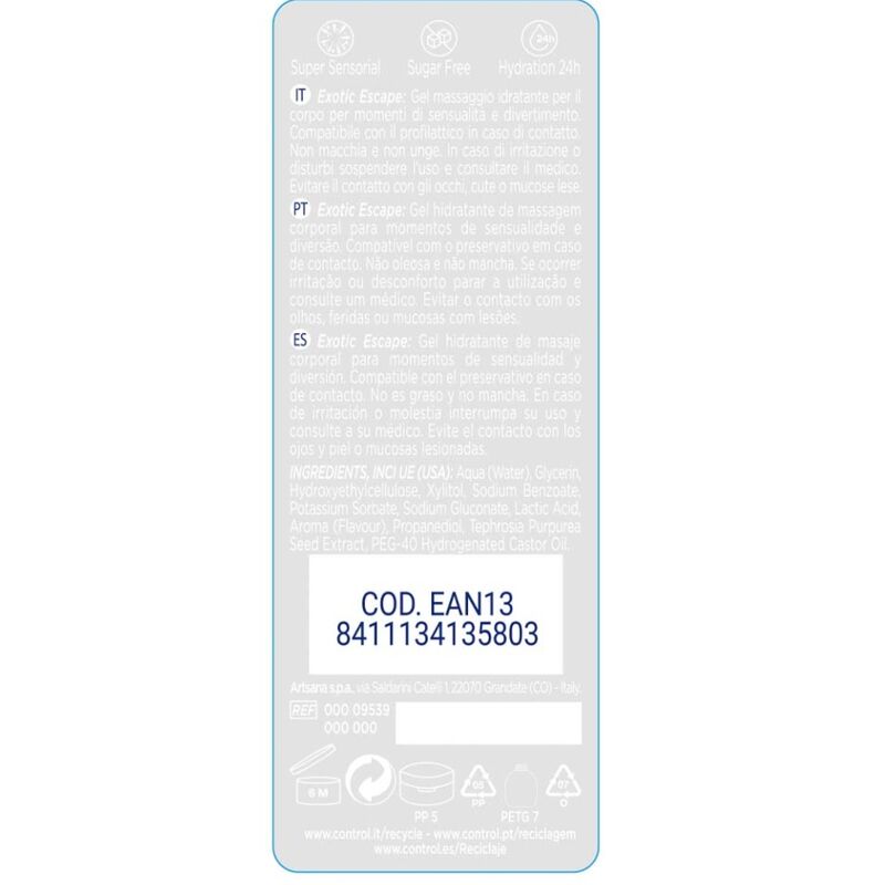 Control – Gel 2 en 1 Massage & Plaisir Exotique – 200 ml