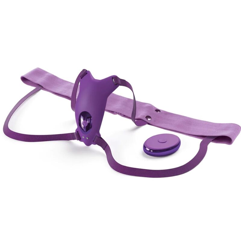 Harnais Papillon Vibrant Rechargeable avec Télécommande Violet - Fantasy For Her