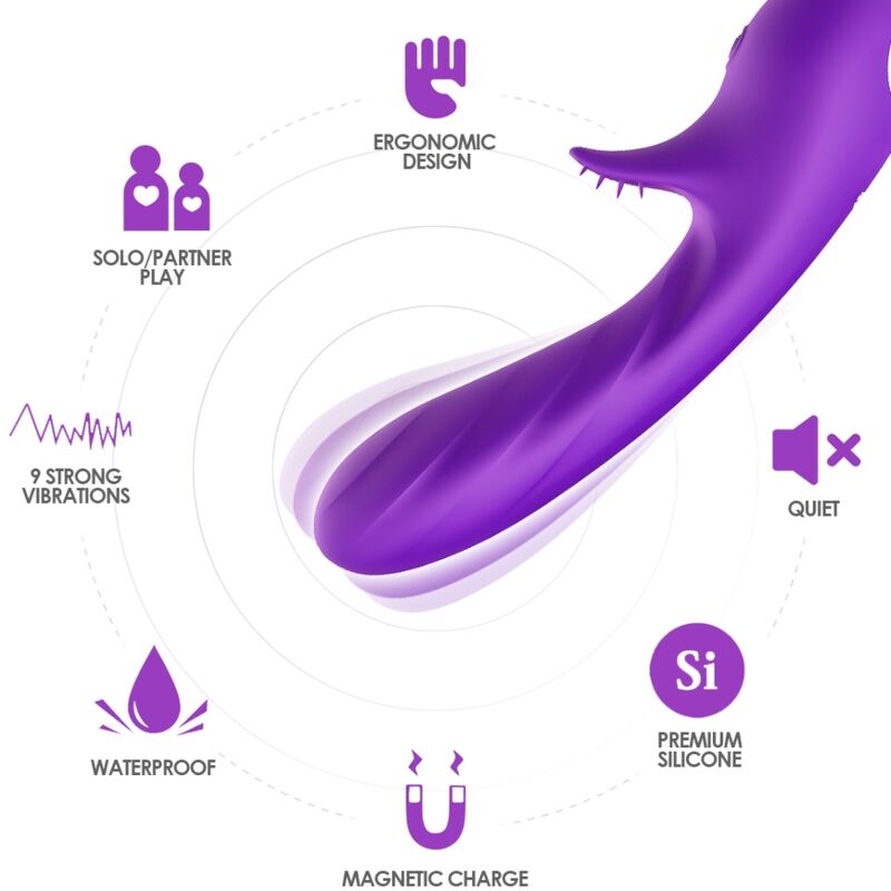 Vibromasseur Romance avec Stimulateur Violet - Armony