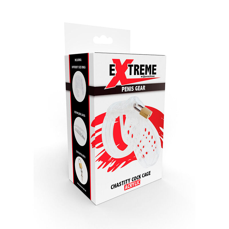 Hidden Desire – Cage de chasteté masculine en acrylique transparent