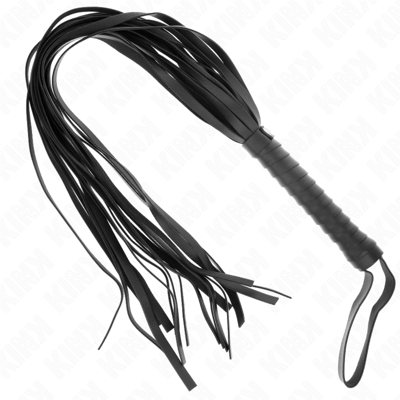 KINK - Fouet BDSM Noir avec Lanière de sécurité - 70 cm