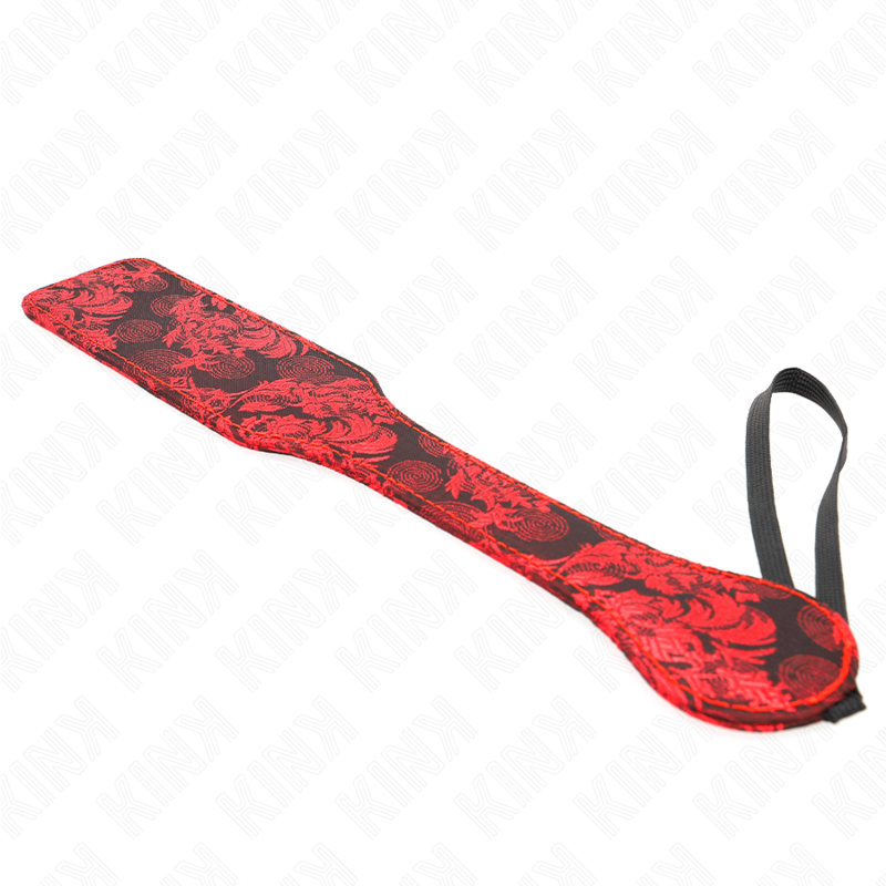KINK - Paddle BDSM avec Motif Floral Rouge - 32 cm