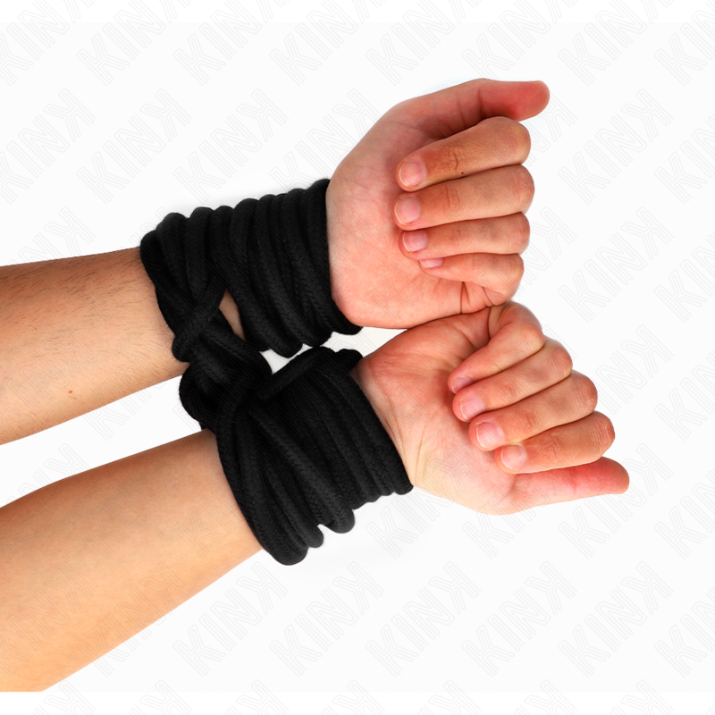 Kink - Corde Bondage en coton 10m - Noir