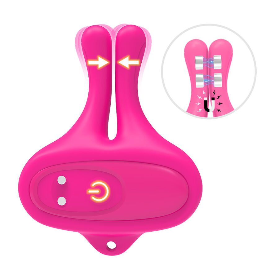 Pinces à Tétons Magnétiques Vibrantes Lapin Rose - Armony