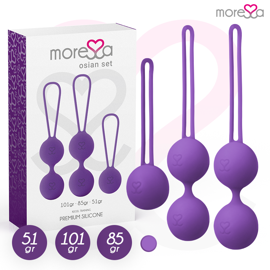 Moressa – Kit 3 Boules de Geisha Lilas Renforcement du périnée Osian Set