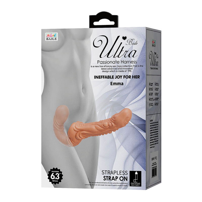 Gode-Ceinture Emma Strap-On Texturé Double Pénétration - Baile