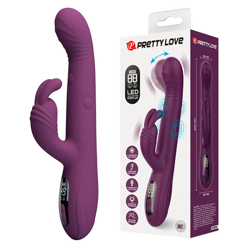 Vibromasseur Lapin Multifonction Oscillant et Percussion Violet - Pretty Love