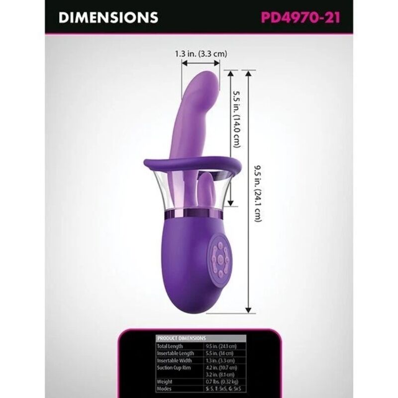 Vibromasseur Lapin Pro Plus Ultimate Pleasure Violet 20,3 cm - Fantasy For Her