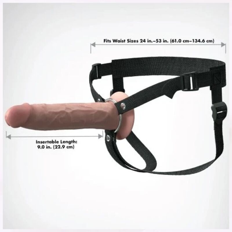 Harnais Strap-On Creux Réaliste 24,1 cm - Fantasy X-Tensions