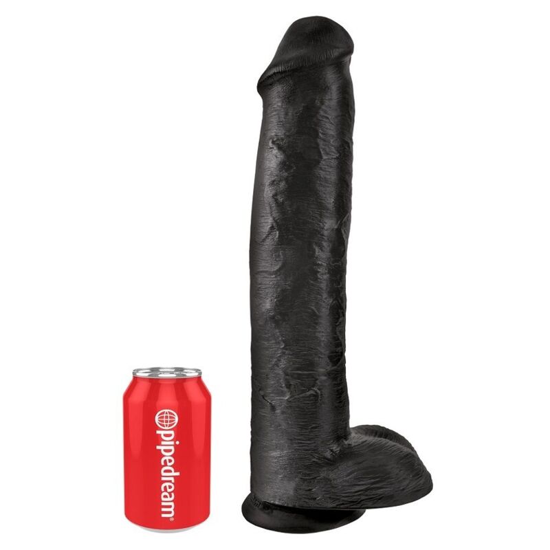 Godemichet Réaliste Testicules 38 cm Noir - King Cock