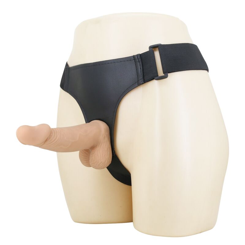 Harnais Zane avec Godemichet Flexible 17 cm Ø 4,3 cm Naturel - Harness Collection