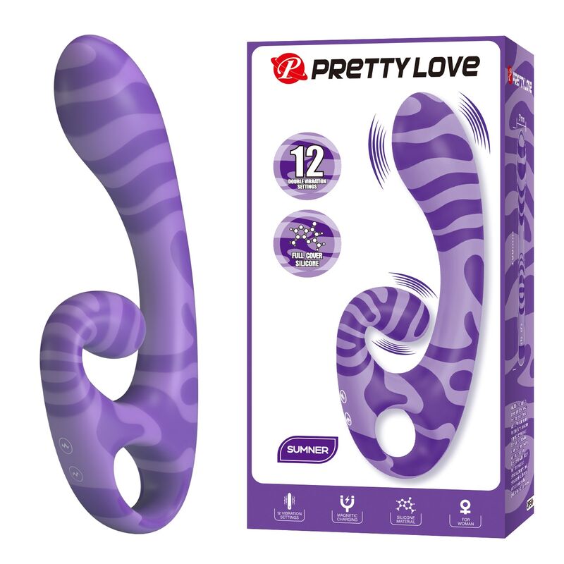 Vibromasseur Double Embout Summer avec Poignée Violet - Pretty Love