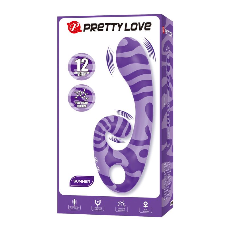 Vibromasseur Double Embout Summer avec Poignée Violet - Pretty Love