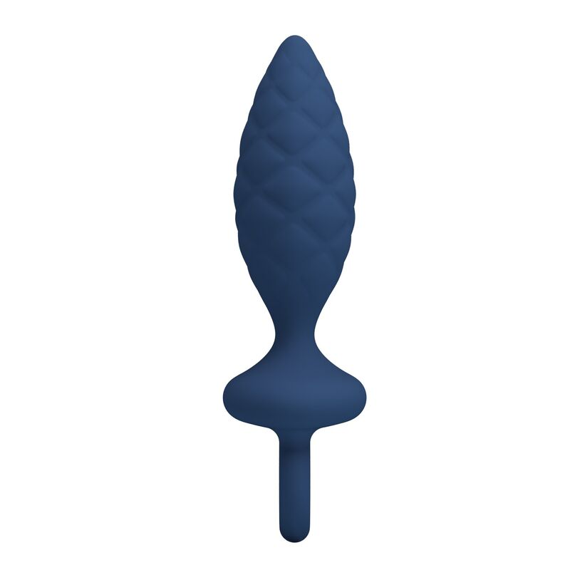 Plug Anal Texturé Anneau Bleu Taille M - MR PLAY