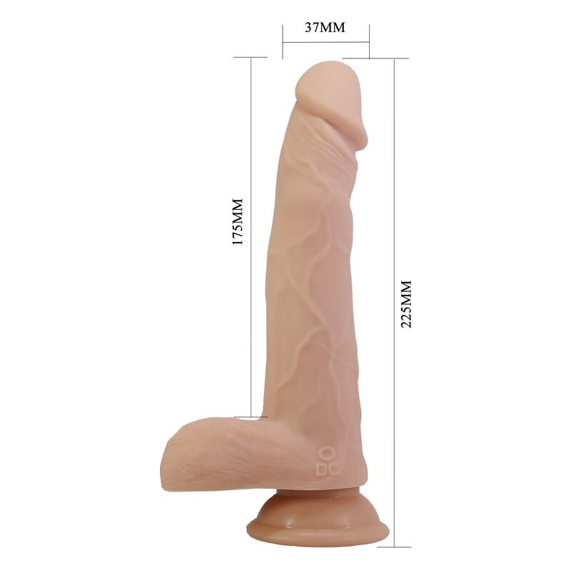 Gode Vibrant Poussée Rotation Davey Télécommande 22,5 cm - Pretty Love