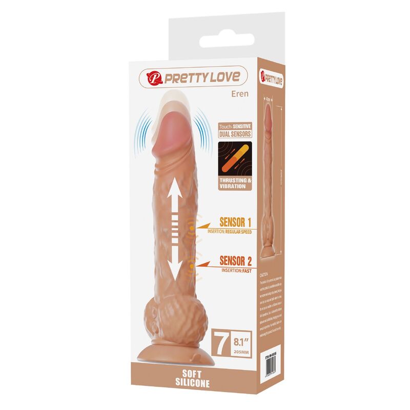 Godemichet Vibrant Poussant Eren 20,5 cm - Pretty Love