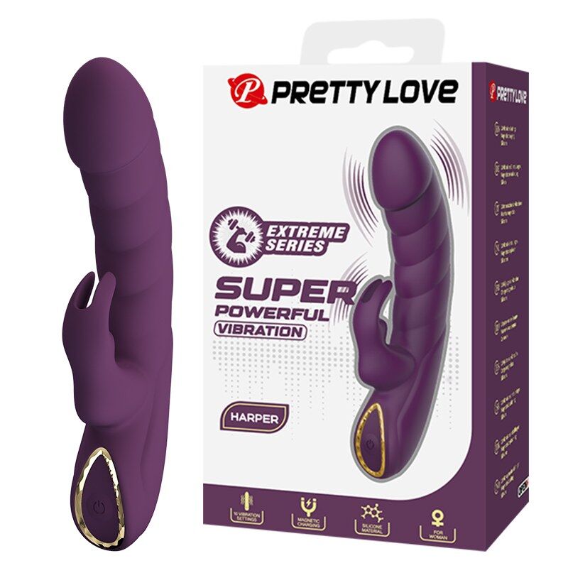 Vibromasseur Lapin Harper 10 Fonctions Violet - Pretty Love
