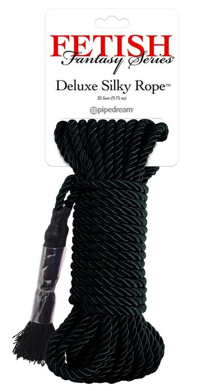 Corde de Bondage Soie Noire 9,75 m - Fetish Fantasy Series