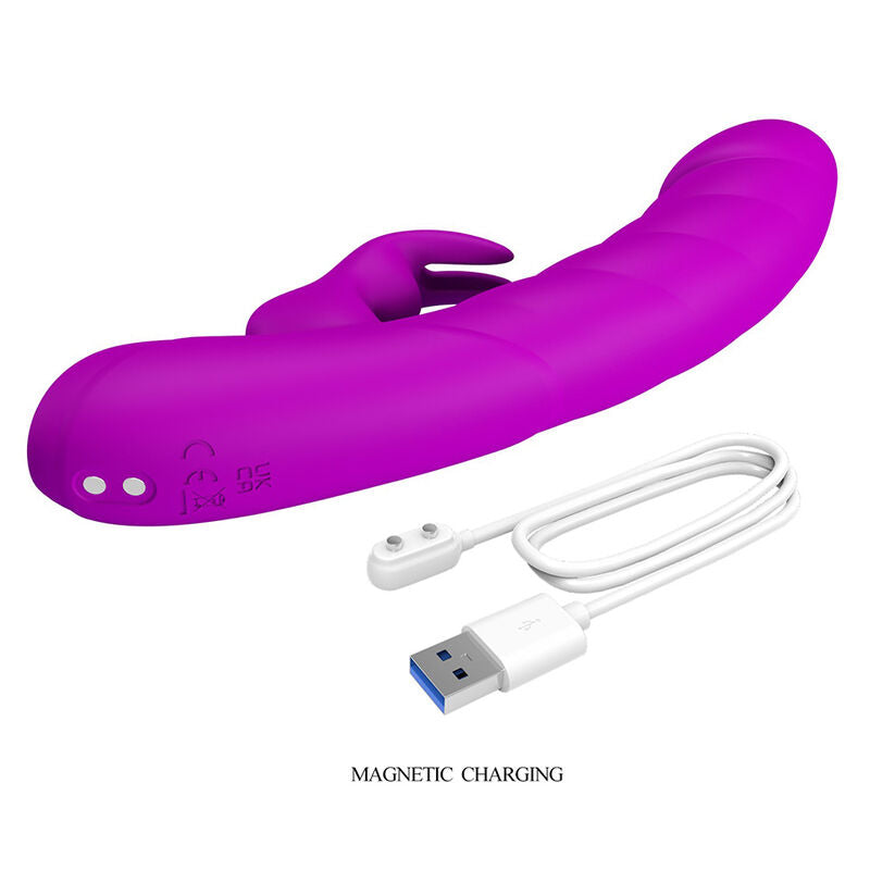 Vibromasseur Monica Double Stimulation Rechargeable Violet - Pretty Love
