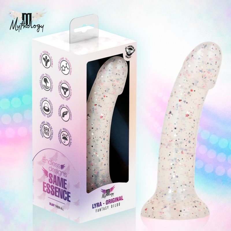 Gode Lyra 5 en Silicone Transparent Moucheté 17 cm - Mythology