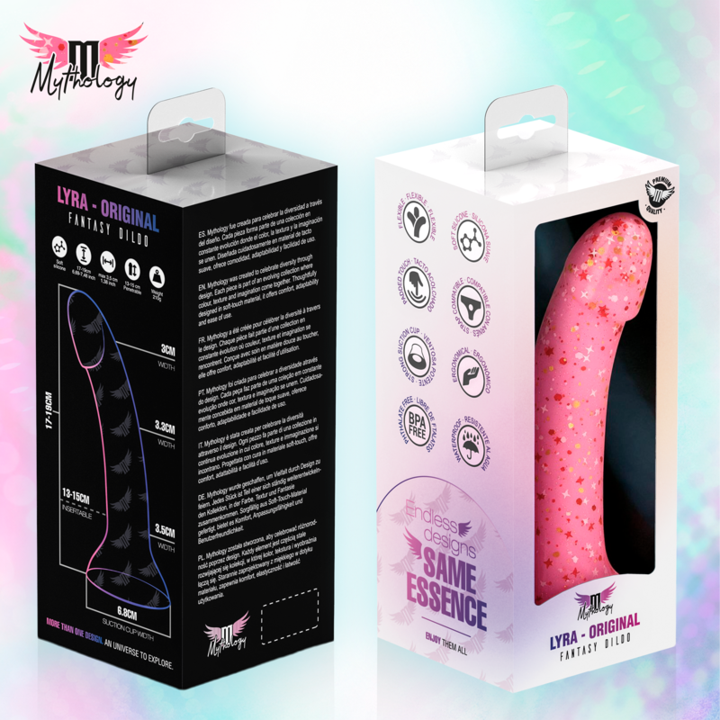 Gode Dildo Lyra 6 en Silicone Rose 17 cm Ventouse - Mythology
