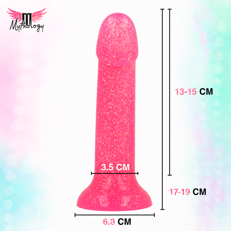 Gode Silicone Lyra 7 Rose Doré Paillettes 17 cm - Mythology