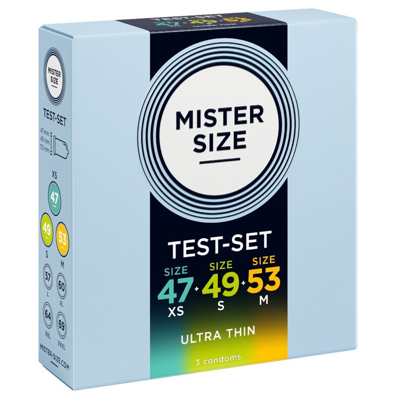 Pack Échantillon Préservatifs 47-49-53 mm 3 Unités - Mister Size