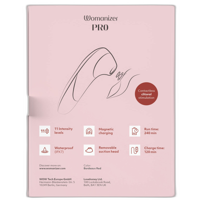 Womanizer Pro Stimulateur Clitoridien à Succion 11 Niveaux Intensité
