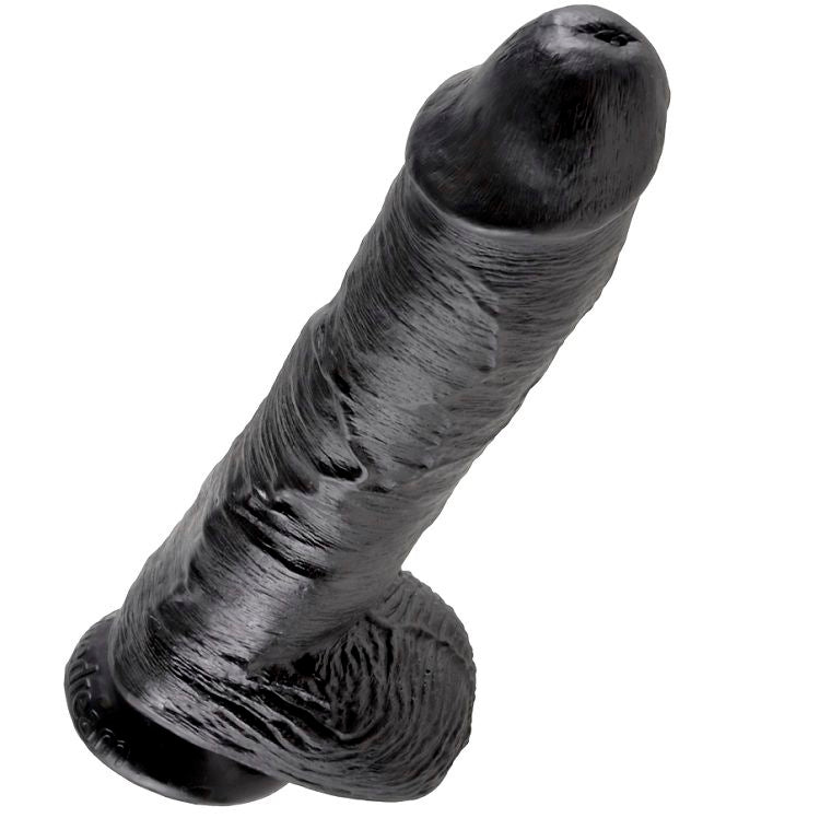 Gode Noir Réaliste avec Boules 25,4 cm - King Cock