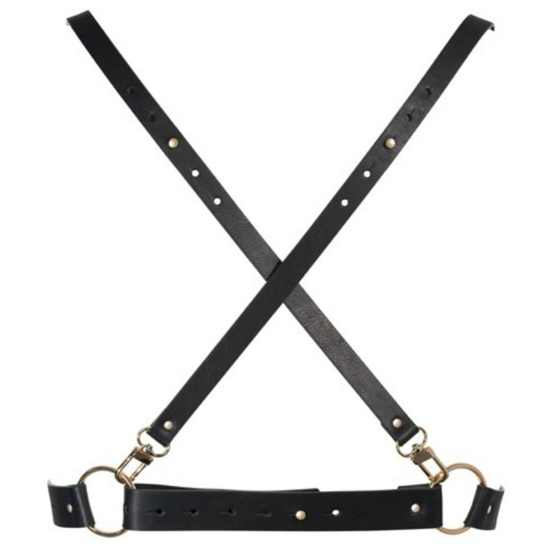 Bijoux Indiscrets - Harnais X en Cuir Vegan Maze - Noir