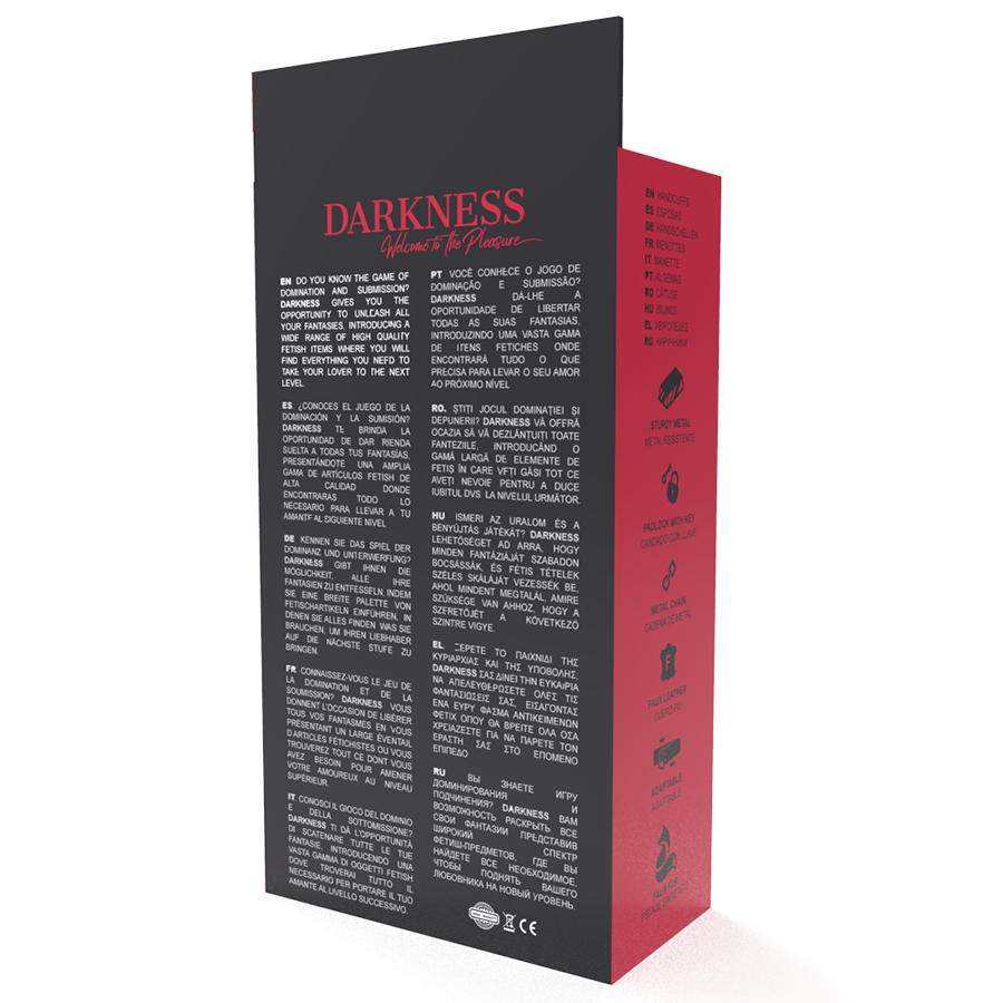 Darkness – Menottes de Cheville simili-cuir noir avec cadenas