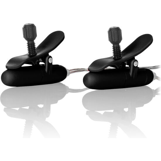 Pince Tétons Vibrante Chauffante Nipple Play Noire - CalExotics