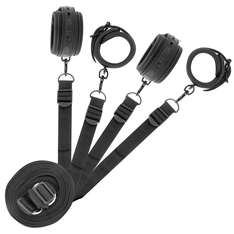 Fetish Submissive – Attache de Lit avec Menottes Poignets & Chevilles
