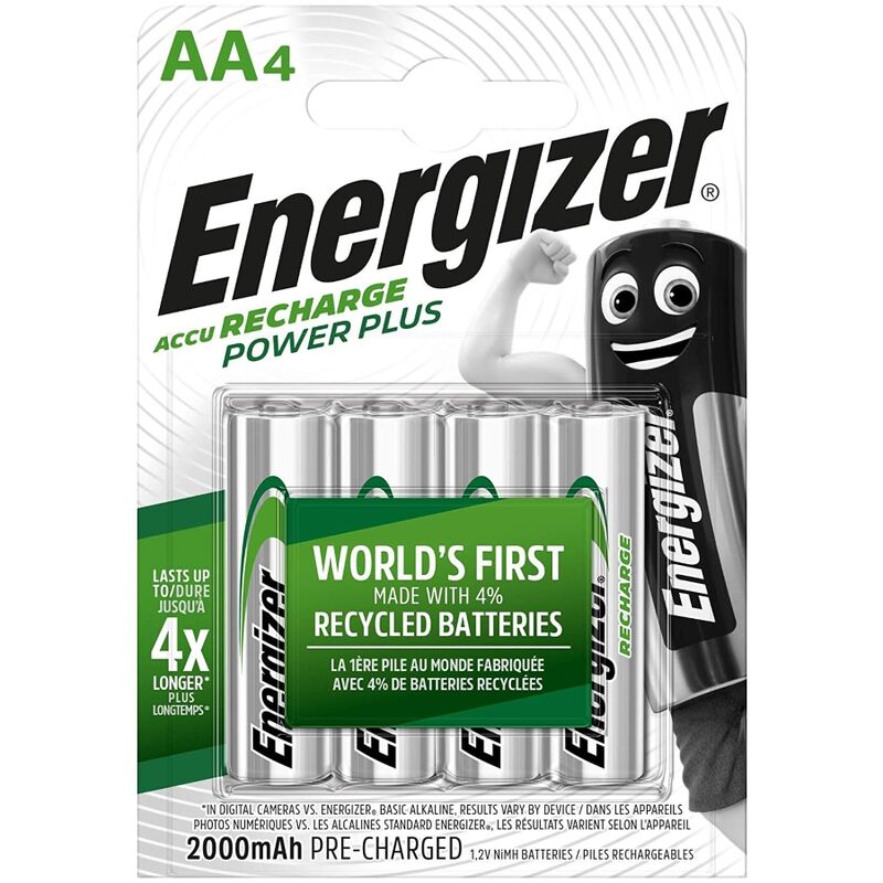 Piles Rechargeables AA 2000mAh Lot de 4 - Energizer