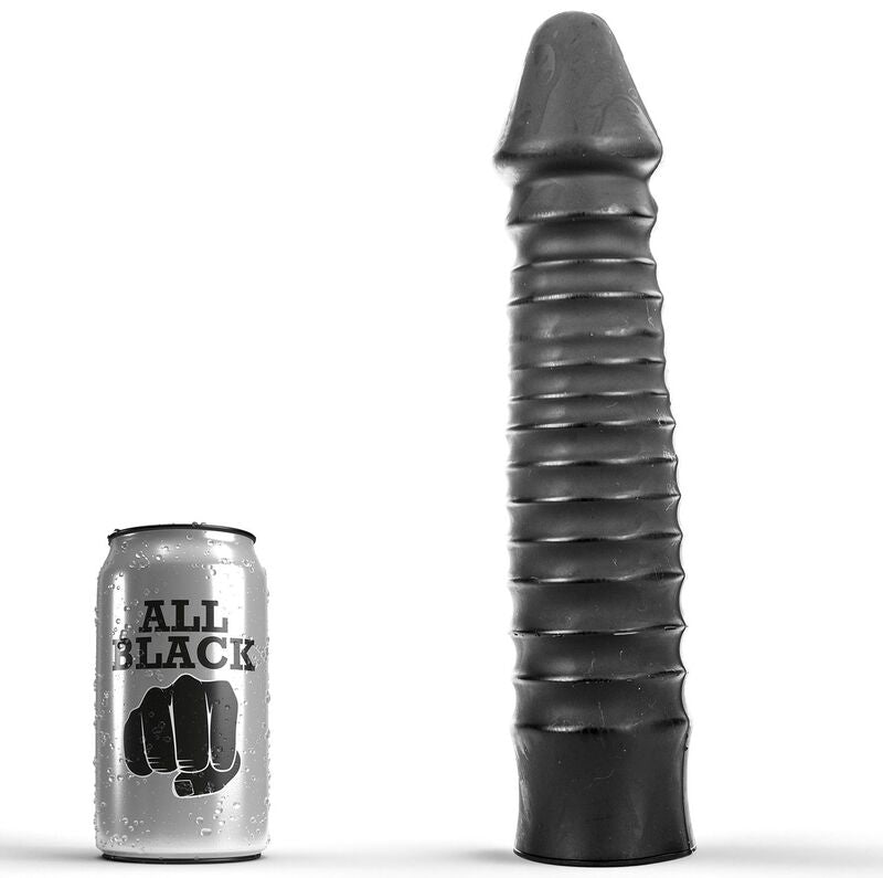All Black - Gode Fisting en forme pénis ondulés - 26 cm