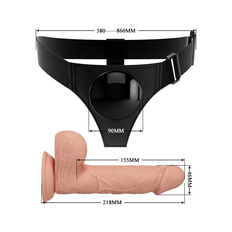 Pretty Love - Gode Ceinture avec Gode Ventouse Naturel / 21,8 cm
