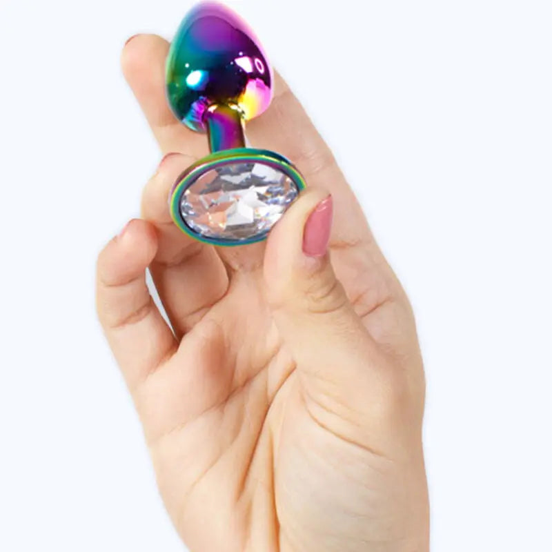 Secret Play – Plug Anal en métal arc-en-ciel – 7 cm