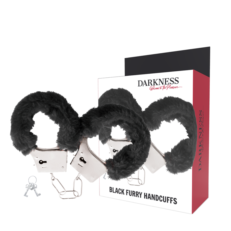 Darkness – Menottes en fourrure Noir Sexy