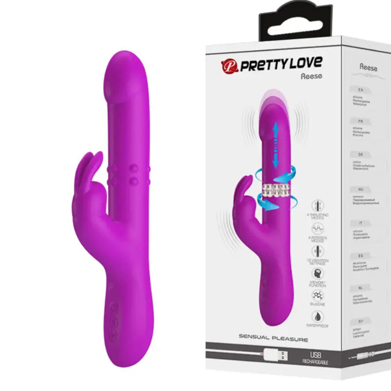 Pretty Love – Vibromasseur Rabbit Va et Vient 12 Modes de Vibration Violet