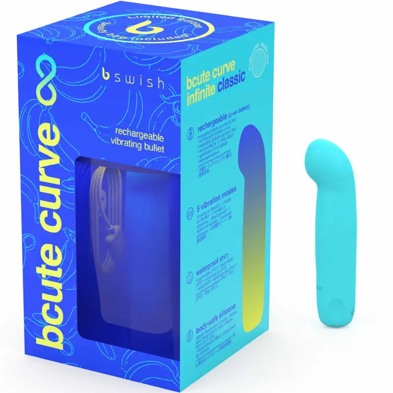 B Swish - Vibromasseur Rechargeable Incurvé Bcute Curve - Bleu
