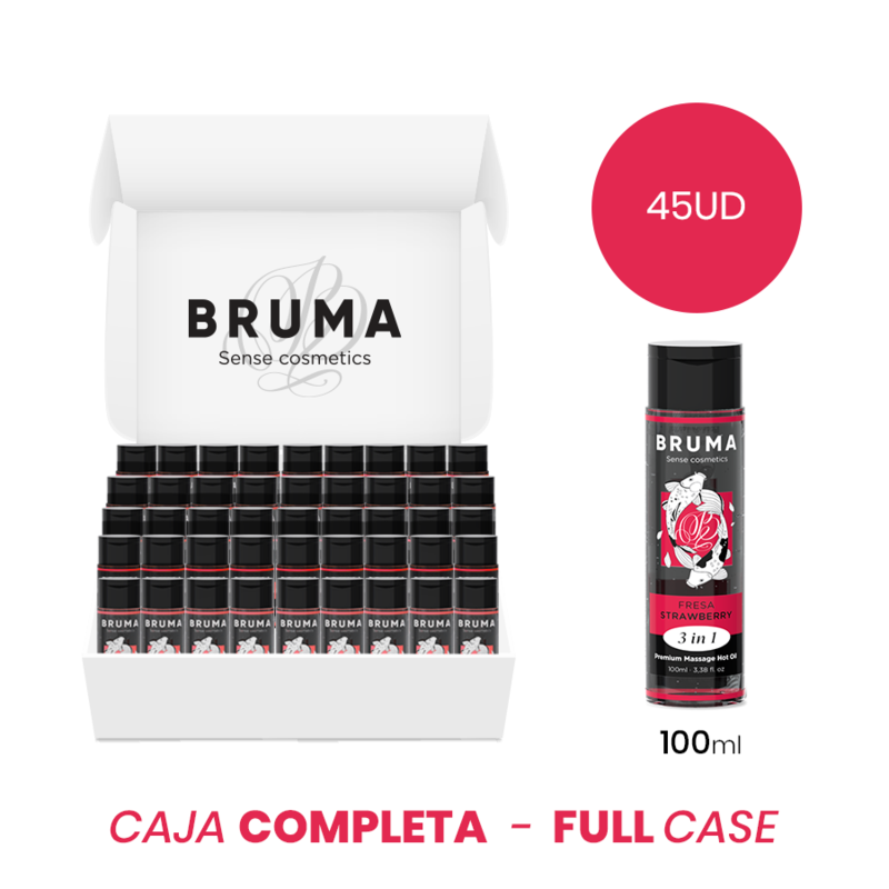 Huile de Massage Premium Effet Chaleur Fraise 3en1 - Bruma