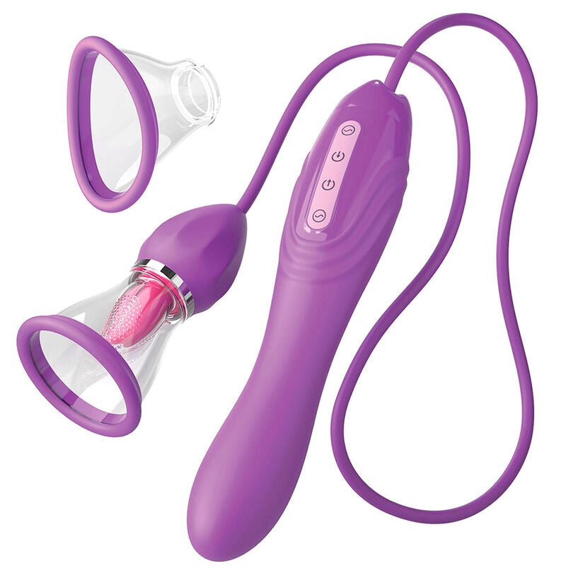 Stimulateur Clitoridien Aspiration et Langue 4 en 1 Violet - Fantasy For Her
