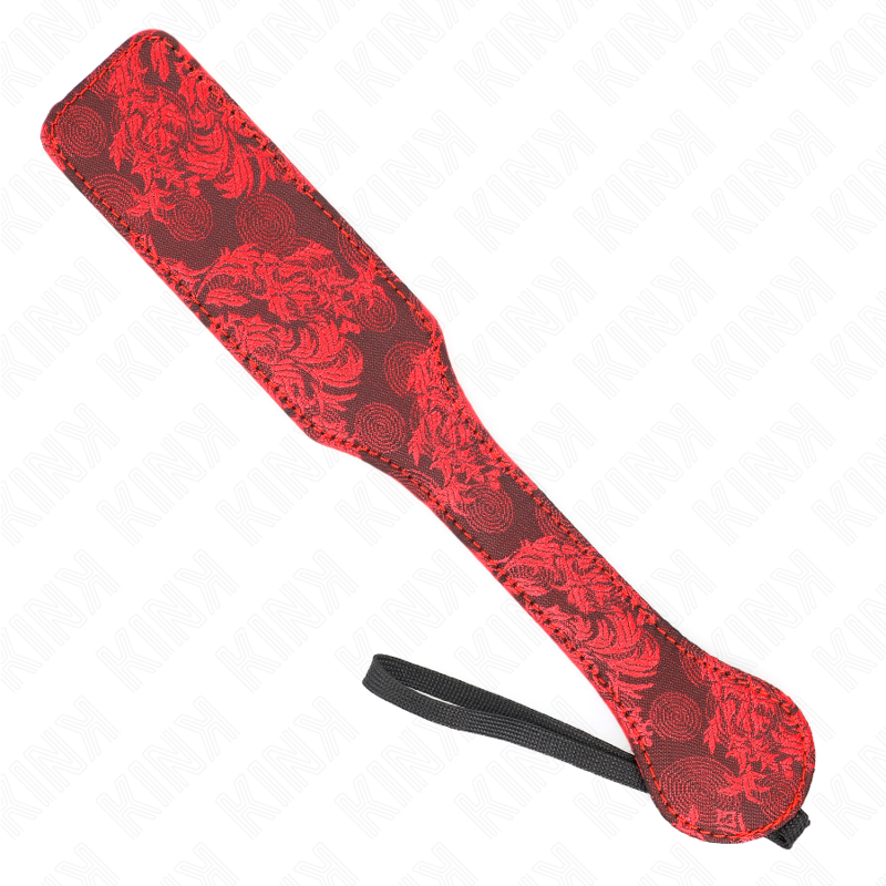 KINK - Paddle BDSM avec Motif Floral Rouge - 32 cm