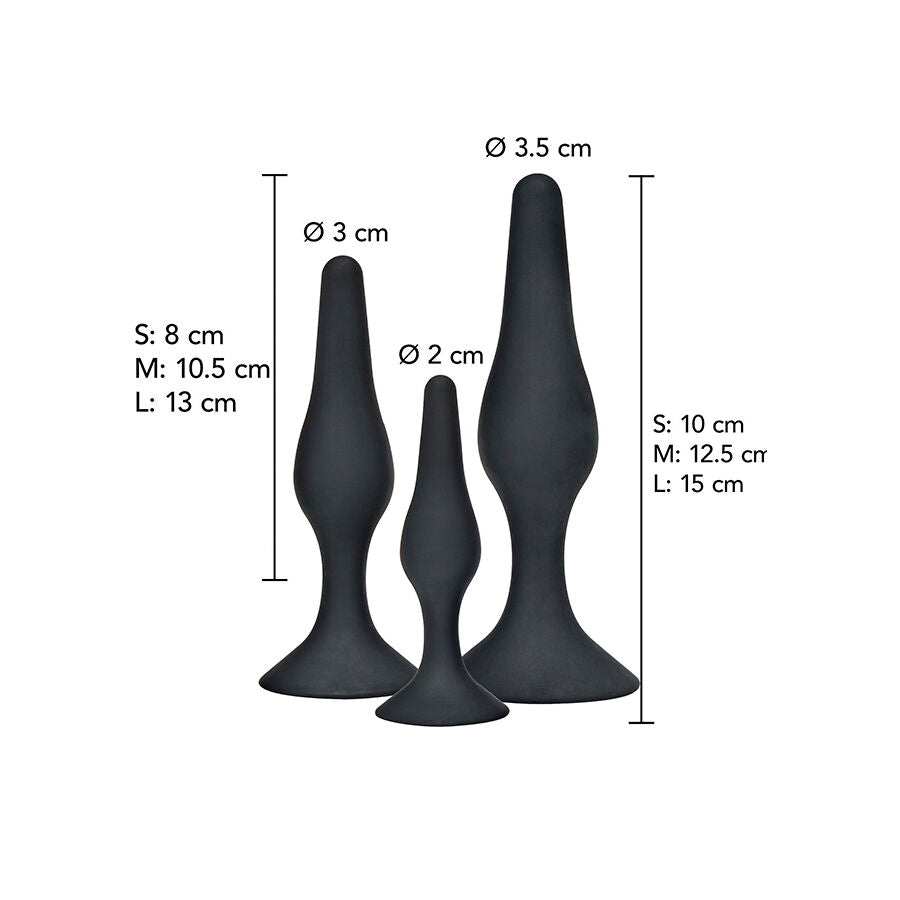 TOYJOY - Plug anal CURVY COMPANIONS 3 pièces Noir