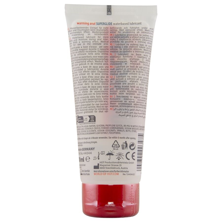 Lubrifiant Anal Chauffant Superglide 100ml - HOT