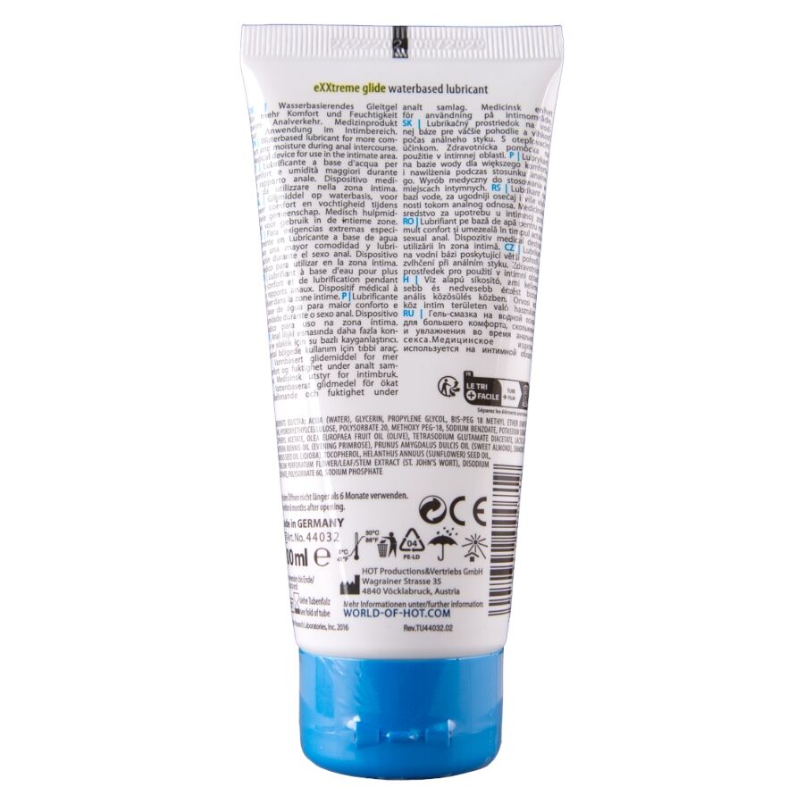 Lubrifiant Anal Exxtreme Glide Eau + Huile Confort - HOT