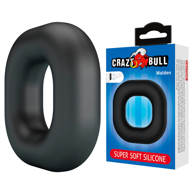 Anneau Pénien Walden en Silicone Doux Noir - Crazy Bull